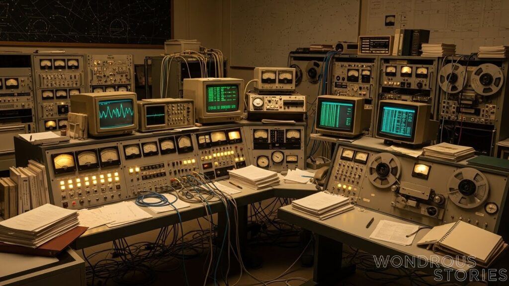 Radio astronomy equipment associated with unexplained phenomena like the Wow! Signal.