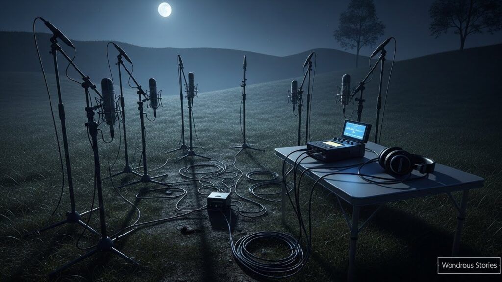 Field audio equipment used to document unexplained phenomena involving low-frequency sounds.