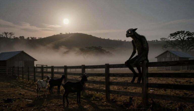 Ai generated chupacabra siting on a fence. Is it fact or folklore