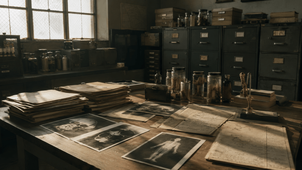 Cold War research archives representing Project Sunshine and its secret human bone collection